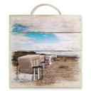 Obraz drewniany leżaki plażowe na Hiddensee - 40x41,5 cm