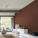 Non-woven tapet med sildebensmønster og trælook rød, brun trælook