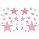 Sticker mural - Set d'étoiles rose pastel