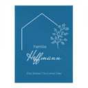 Personalisierbares Poster Familie Haus - blau