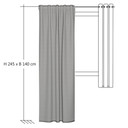 Homing Vorhang mit verdeckten Schlaufen Nian silber -  2.45 x 1.4 m
