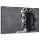 Canvasbillede, Buddha på grå baggrund