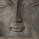 Buddha Gesicht Wandskulptur - Asiatische Wanddeko aus Kunststein - mit Seil 40x40 cm