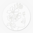 Akrylglasbillede, vinduesbillede til at hænge op Face Floral - Rund