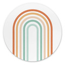 Vægcirkel Boho Rainbow – print på aluminium (Alu-Dibond)