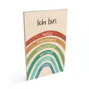 Holzbild mit Regenbogen - kindgerechte Affirmationen