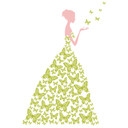 Sticker mural - Lady with Butterflies-vert