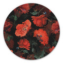 Tableau sur alu-Dibond UN Designs - Fleurs rouges - Rond