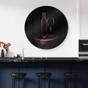 Tableau sur verre rond Perfoncio - vin rouge pour connaisseurs