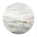 Poster Mistig berglandschap aquarel - Ms Tiff - Rond