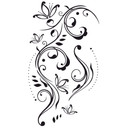 Sticker mural - Vrille de fleurs 5 (bicolore)