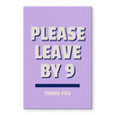 Akrylbillede Please leave by 9 - Fritsch