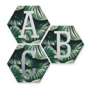 Hexagon bogstaver - Alu-dibond Sølveffekt, Jungle