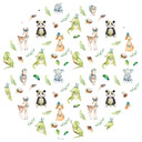 Sticker mural Kvilis - Une faune colorée - Rond