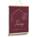 Personalisierbares Poster Familie Haus - weinrot