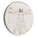 Rundes Leinwandbild Da Vinci - Proportionszeichnung | Vitruvianischer Mensch