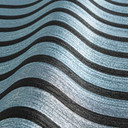 Metallic blå non-woven tapet med sort skandinavisk akustisk træpanel look luksus tapet