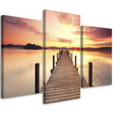 3 stykke lærredstryk, Jetty Lake Sunset