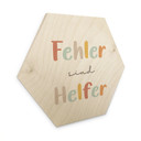 Holzbild Hexagon - Bestärkung 'Fehler sind Helfer'