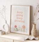 Plakat Keep going keep growing | Mindset plakat z hasłem motywacyjnym