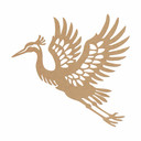 Dekoracja ścienna żuraw - elegancki ptak - MDF natura