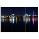 3 stykke lærredstryk, New York Skyline Night