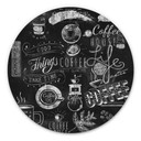 Tableau en alu-Dibond World of Coffee - Rond