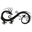 Sticker mural - Dragon Tribal