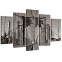 5 stykke lærredstryk, Brooklyn Bridge New York