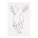 Obraz tkaniny Line Art - Kochankowie trzymający się za ręce - Lizde