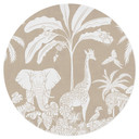 Wandtattoo Dschungelträume - Afrikas Tierwelt in Braun - Kikki Belle - Rund
