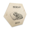 Tableau en bois hexagonal Monday mood - Lapin le lundi matin - Korenkova