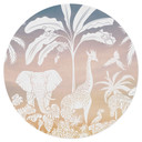 Naklejka na ścianę Jungle paradise with wild animals - Ombre - Kikki Belle - Round