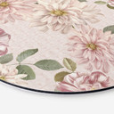 Billede af Dahliaer Shabby Chic Pink - Bloomery Decor - rund – print på aluminium (Alu-Dibond)