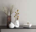 Grafisk tapet, non-woven tapet Flora hvid, grå