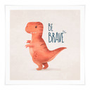Plakat Dino Be Brave - T-Rex - Tunaboylu - Square