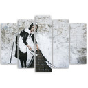 Lærredstryk 5 stykker, Banksy Maid Street Art