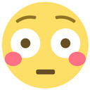 Muursticker Emoji Flushed Face
