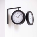 Bahnhofsuhr im Vintage Style aus Metall, schwarz | 28x25,3 cm