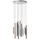 Pendelleuchte Eddy, braun, 180 x 55,3 cm, Metall Pendellampe, dimmbar