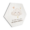 Alu-Dibond Hexagon mit Wolke - positiver Spruch 'Ich fühle mich wohl in meinem Körper'