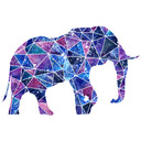 Wallsticker - Polygon Galaxe Elefant