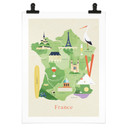 Plakat mapa - Francja - Rivers
