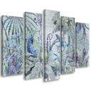 5 stykke lærredstryk Mosaikjungle