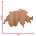 Dekoracja drewniana mapa Szwajcaria - Mahoń