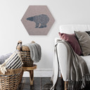 Hexagon - Alu-Dibond zilver effect Ijsbeer blauw