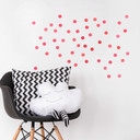 Muursticker set stippen - Rood (50 stickers)