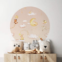 Sticker mural rond Oliver Robins - Doux rêves en rose