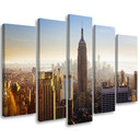 5 stykke lærredstryk, New York Manhattan City