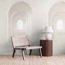 arkitekturtapet i beige hvid - non-woven tapet 3D-look - moderne design
